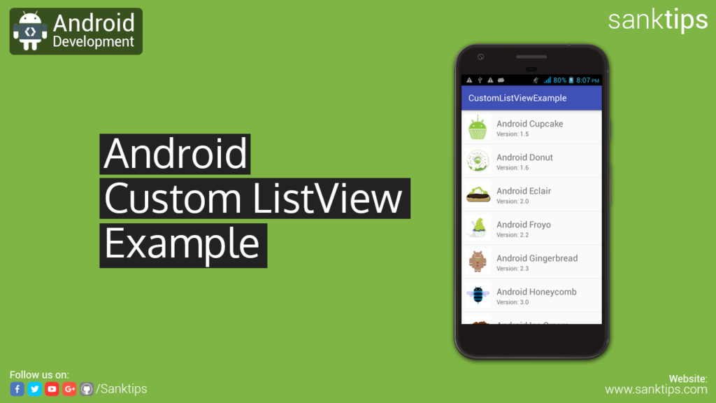 Android Custom ListView with Image and Text Example - Sanktips